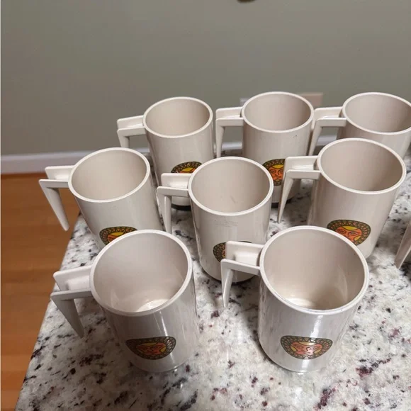 Gorgeous Vintage Loam Brand Full Set Sun Cups, Creamer Cup, Bowl